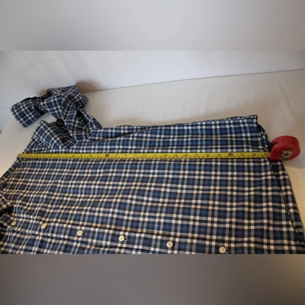 Banana Republic Casual Button-Down Plaid Men’s Lapel Cuff Long Shirt Size XL